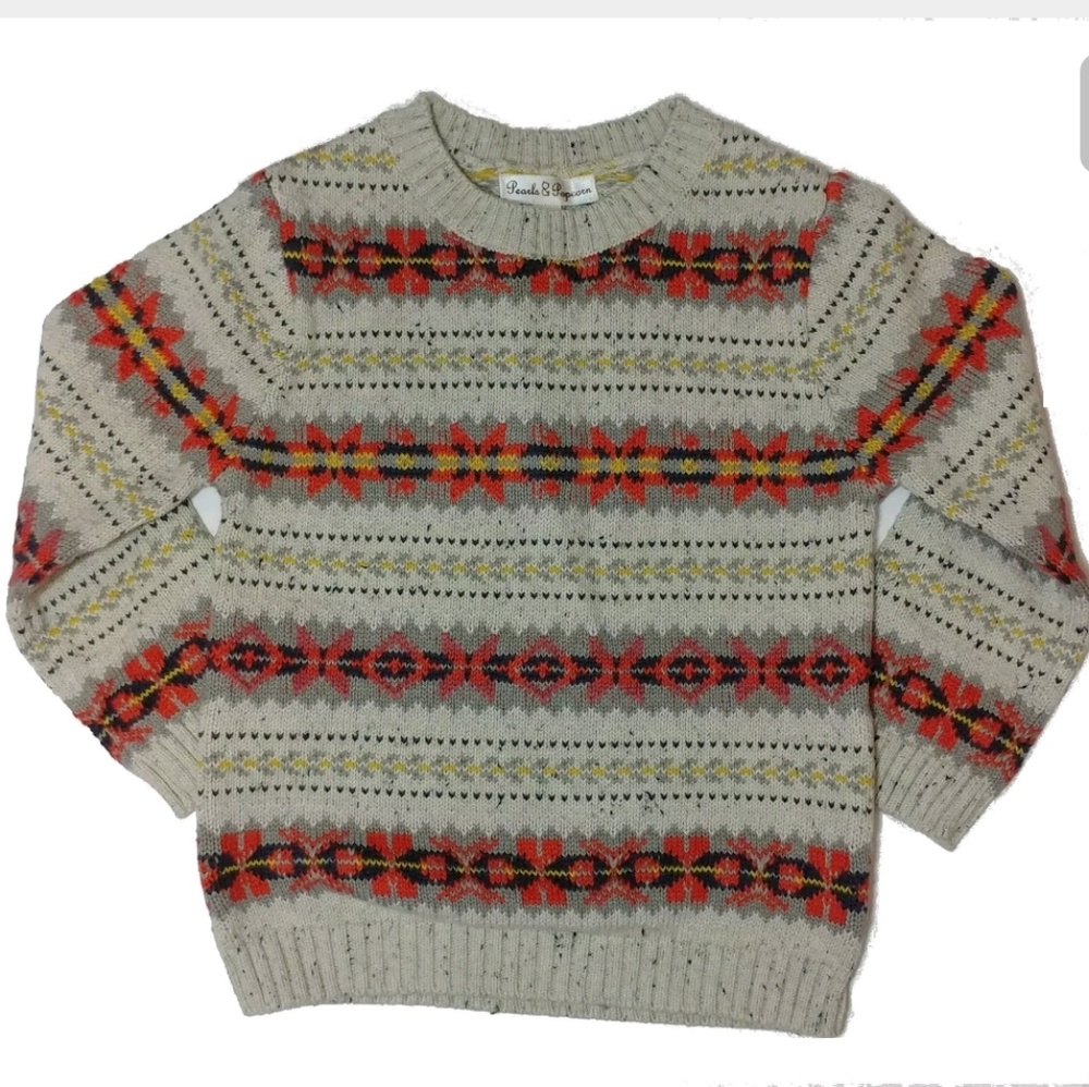 European Designer Pearls & Popcorn boy sweater